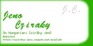 jeno cziraky business card