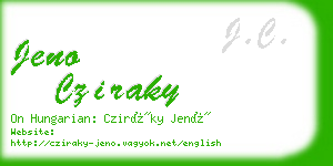 jeno cziraky business card